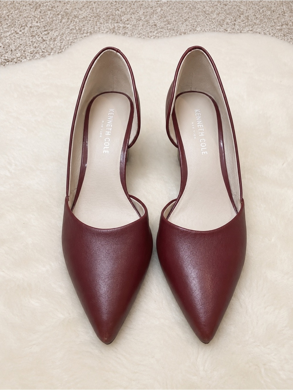 Kenneth Cole Burgundy Pointed D'Orsay Pumps